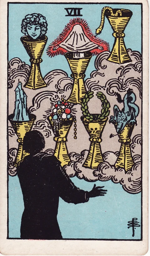 Seven of Cups, reversed